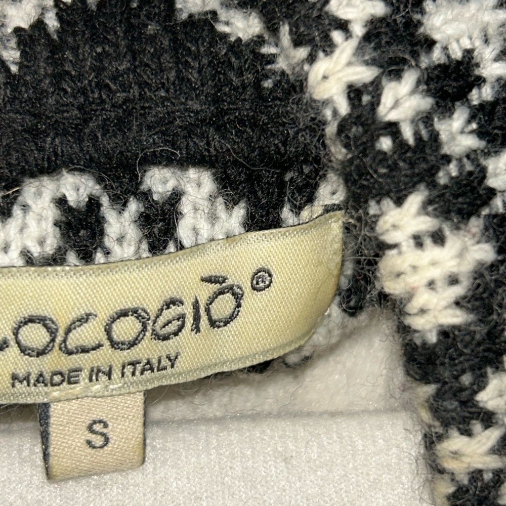 Cocogio Made In Italy Black & White Knit Coat Sweater-Size - Picture 7 of 7